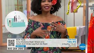 Download Lagu G by Giuliana HighWaist Aria Mesh Knit Wide Leg PullOn P... MP3