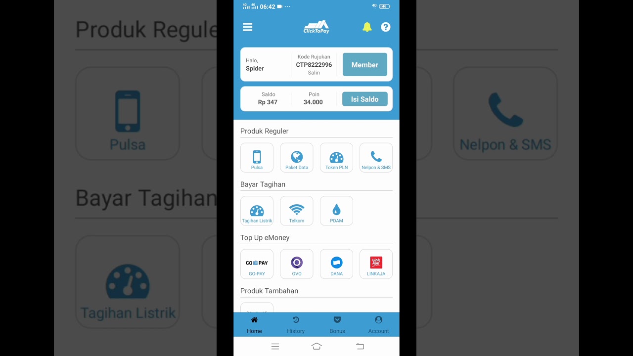 ISI SALDO CLICKTOPAY LEWAT GOPAY - YouTube
