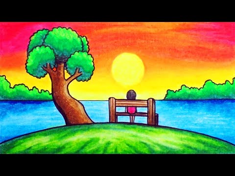 Simple House of Scenery Drawing | Nature Scenery | How to Draw a Scenery  Drawing | Easy Technique - YouTube