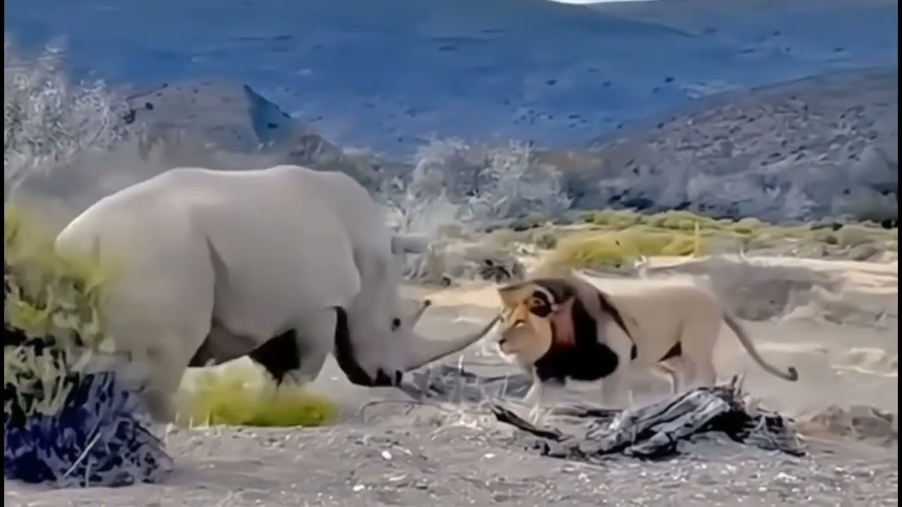 When a Rhino Faces Nature’s Toughest Animals 🦏🔥