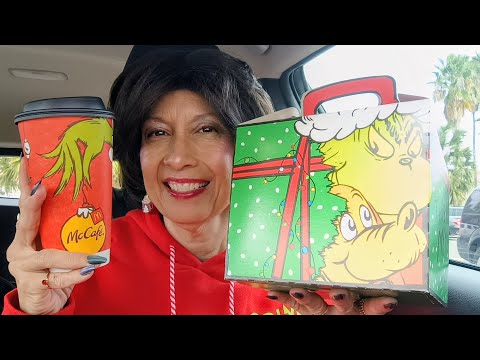 ASMR ❤️🎄💚 Trying the GRINCH MEAL  at #McDonalds Collab with @Angelonmyshoulder 
