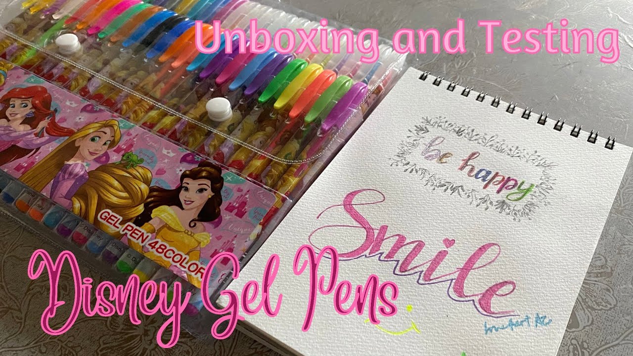 Unboxing and Testing Disney Gel Pens | 48 Colors