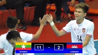 Highlights Myanmar Vs Cambodia (11-2) AFF Futsal Championship 2018