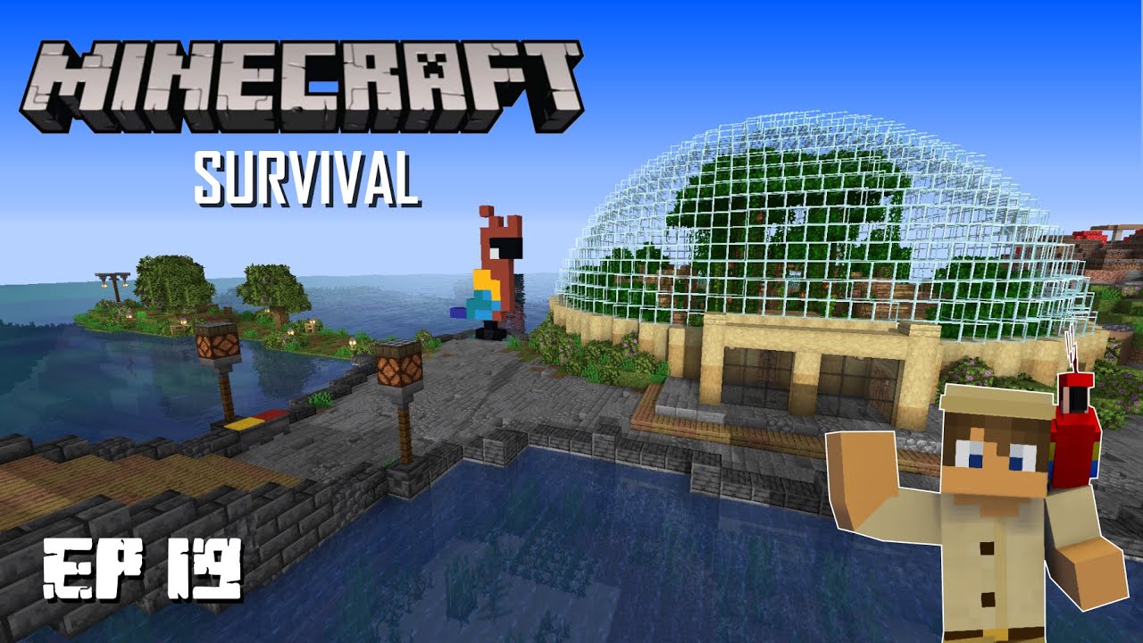 PARROT EXHIBIT Let's build a Zoo Minecraft Survival Ep19 YouTube