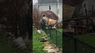 Strong Winds Blow Away Shed Across Alley In Pennsylvania, Usa - 1497269