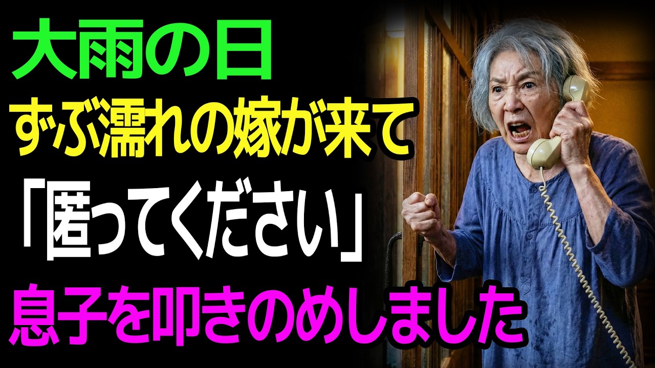 大雨の日 ずぶ濡れの嫁が来て 「お義母さん、匿ってください」 息子を叩きのめしました