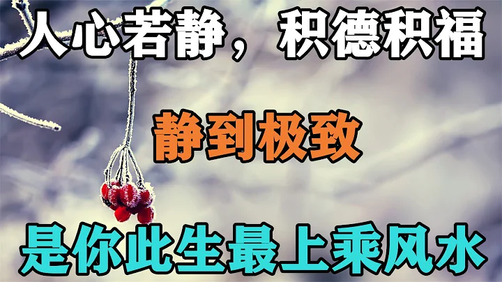 禅意人生：「人心若静，积德积福」：静到极致，那是你此生最上乘的风水 - 天天要闻