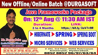 Java Frameworks Package Offline/Online Training @ DURGASOFT