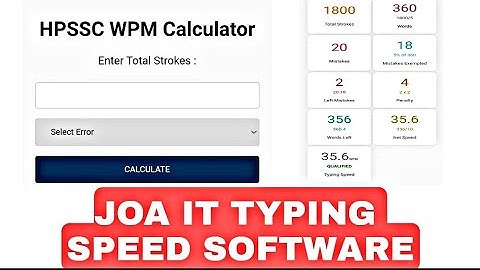 JOA IT Typing Speed Calculator Software