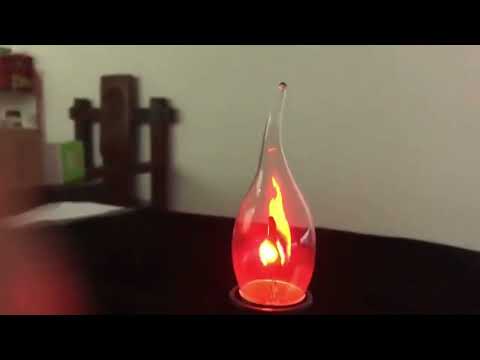 Лампа накалювання мерехтлива свічка на вітрі 10Вт Е14 С35В "Полум'я" для декоративного освітлення, відео 1