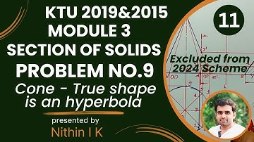 Problem No 7 | Cone | True Shape is a Parabola | KTU Engineering Graphics 2019 & 2015 Scheme