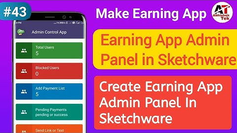 How to make earning app admin Panel in Sketchware | earning app admin Panel Sketchware