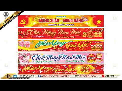 Video Băng rôn chúc mừng năm mới 2022 đẹp | VTPcorel | - youtube