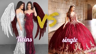 Twins  Vs Single  || heels || dress|| makeup || hair style ‍️ || rings|watches | lipstick 