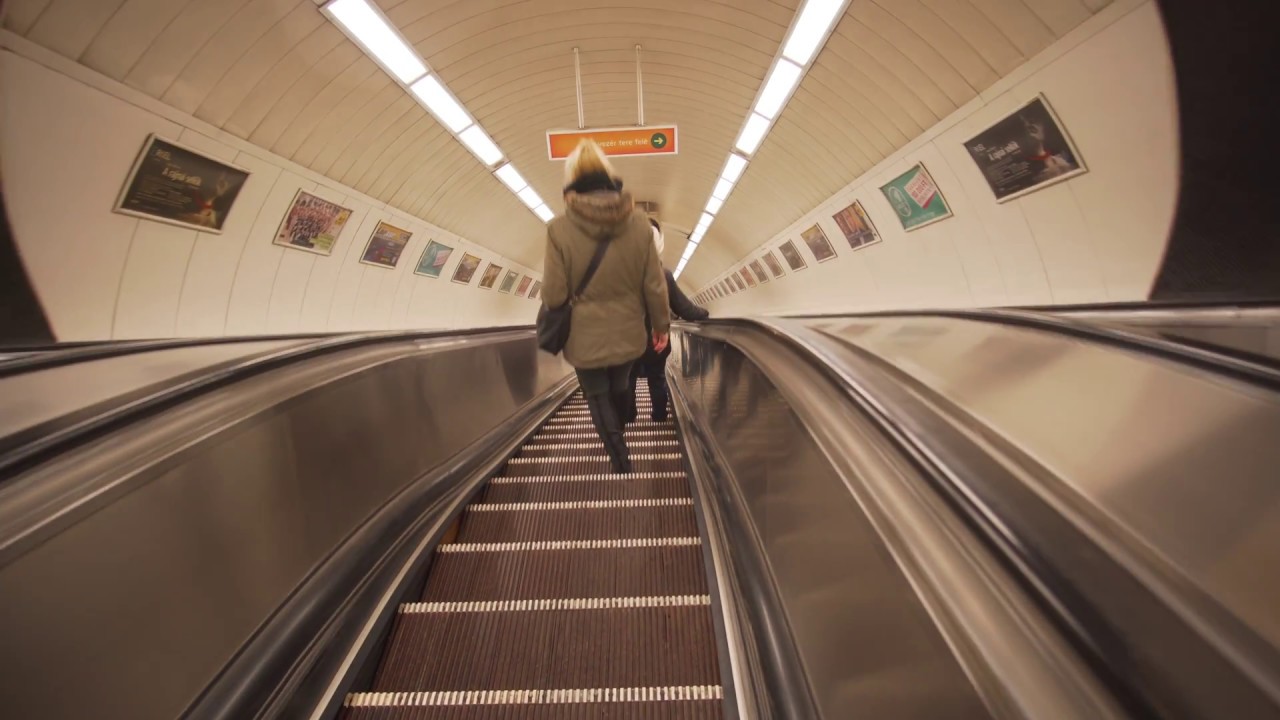 Hungary, Budapest, metro ride from Astoria to Blaha Lujza tér