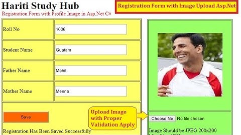 Best Way to Develop Registration Form with Profile Image in Asp.Net C# | HIndi | Free Online Class