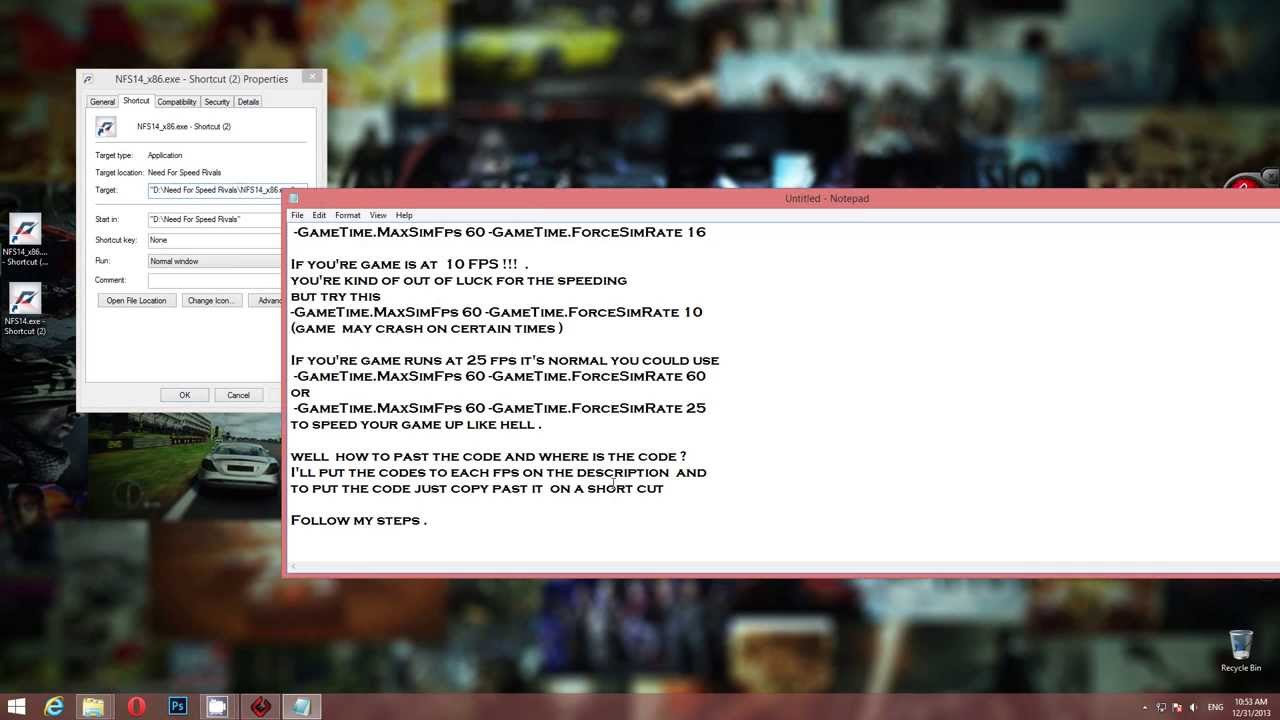 Need for Speed Rivals FPS Fix for Low FPS Machines !!