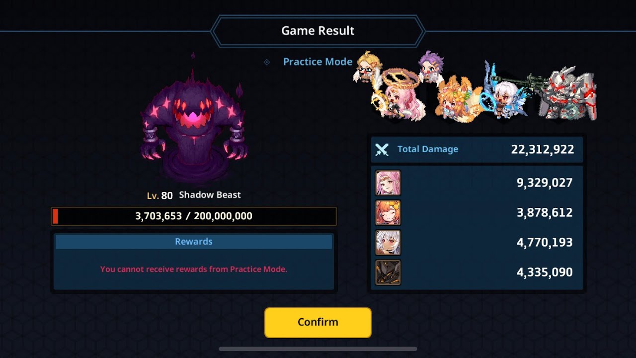 [Guardian Tales] Raid Boss - Shadow Beast (Dark) Lv80 | Gabriel Nari Tinia Oghma