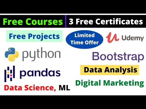 Udemy Free Certificate Courses Bootstrap Python Data Science ML Digital M Online Classes #DeepShukla
