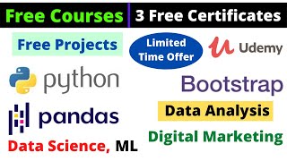 Udemy Free Certificate Courses Bootstrap Python Data Science ML Digital M Online Classes #DeepShukla