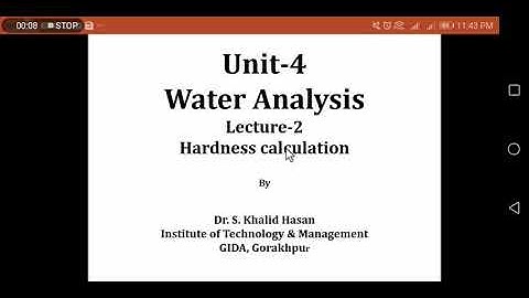 Water Analysis Lecture-2 by Dr. Syed Khalid Hasan