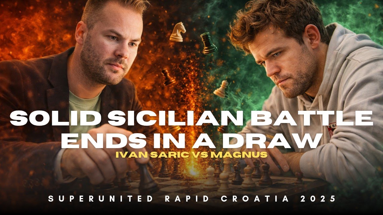 Ivan Saric vs Magnus Carlsen ❗ Solid Sicilian Battle Ends in a Draw ❗ SuperUnited Rapid Croatia 2025