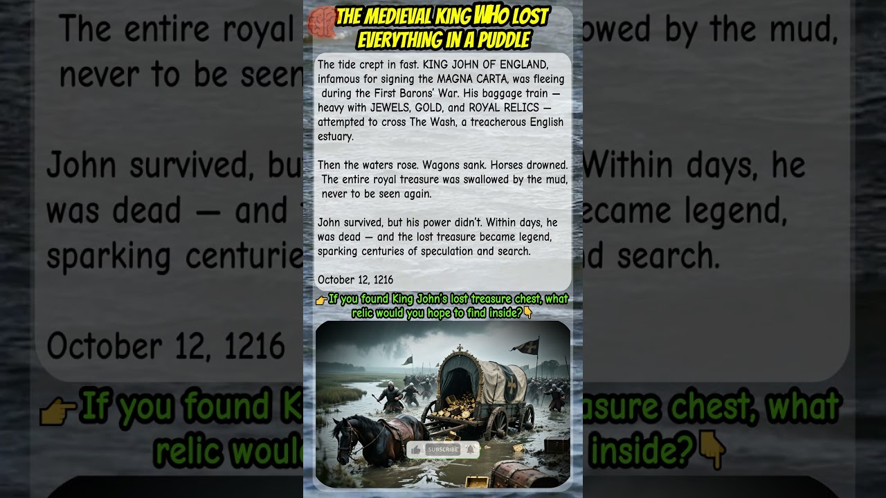 The Medieval King Who Lost EVERYTHING in a Puddle 👑💰 | King John’s Royal Disaster