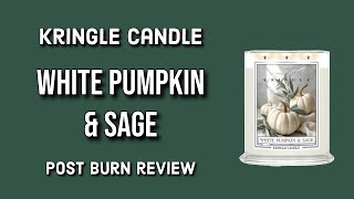 KRINGLE CANDLE White Pumpkin & Sage Post Burn Candle Review @katiesjoyfullife