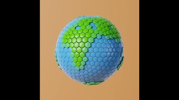 Blender3D geonodes hexagonal planet