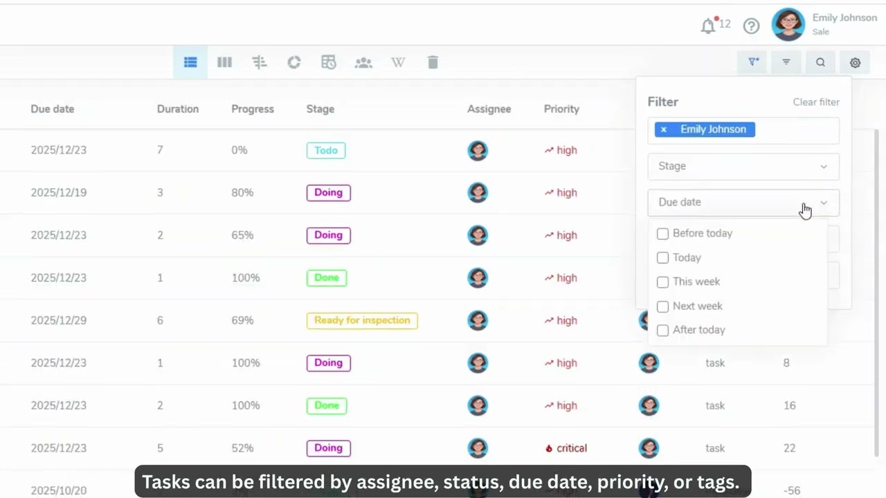 How to use the Task List in Project Manager of SANZE system?