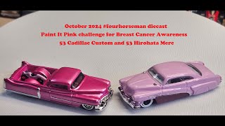 Dual build #FOURHORSEMENDIECAST October 2024 Paint It Pink challenge for Breast Cancer Awareness