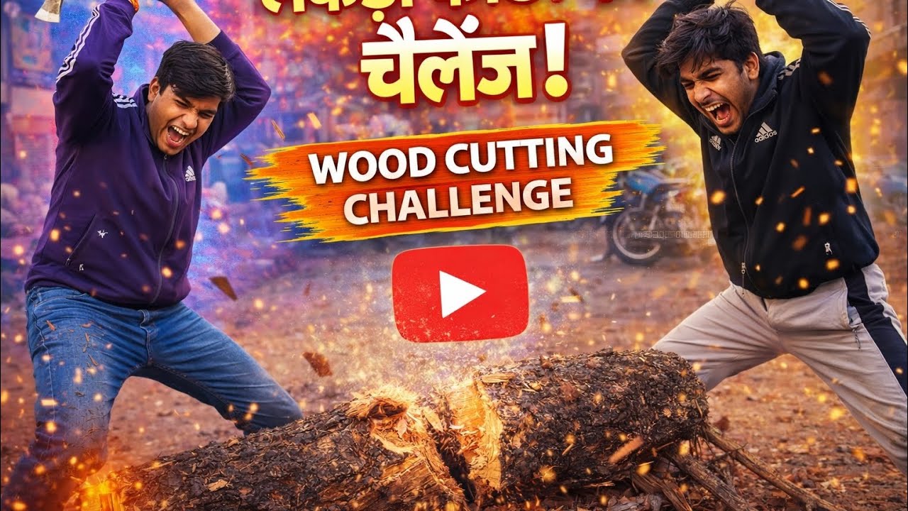 Lakdi Katne Ka Challenge 💪 | Real Power Test Lakdi Katte Katte Thak Gaya 😵 wood cutting challange