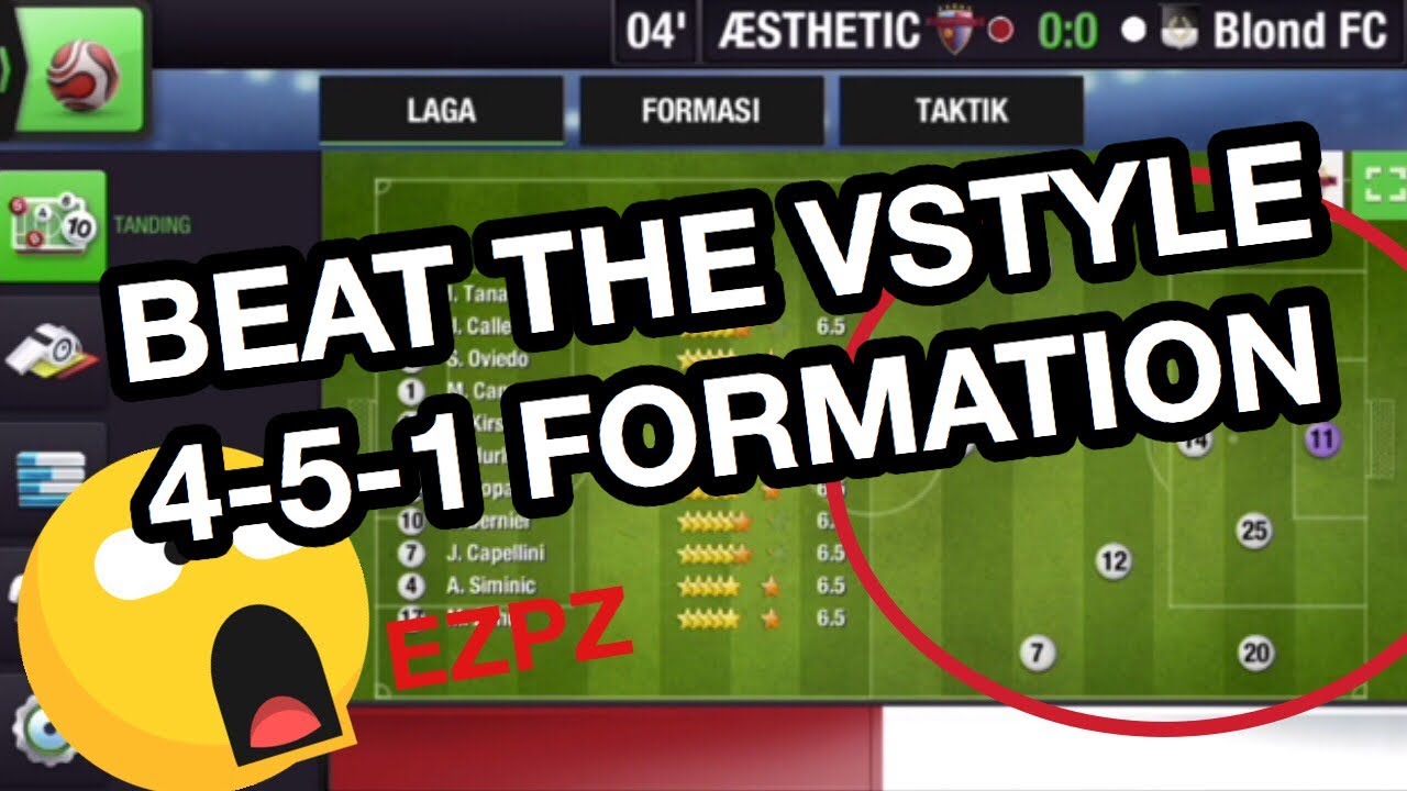 How To Beat 4 5 1 Vstyle Formation Is Easy Top Eleven Indonesia Youtube
