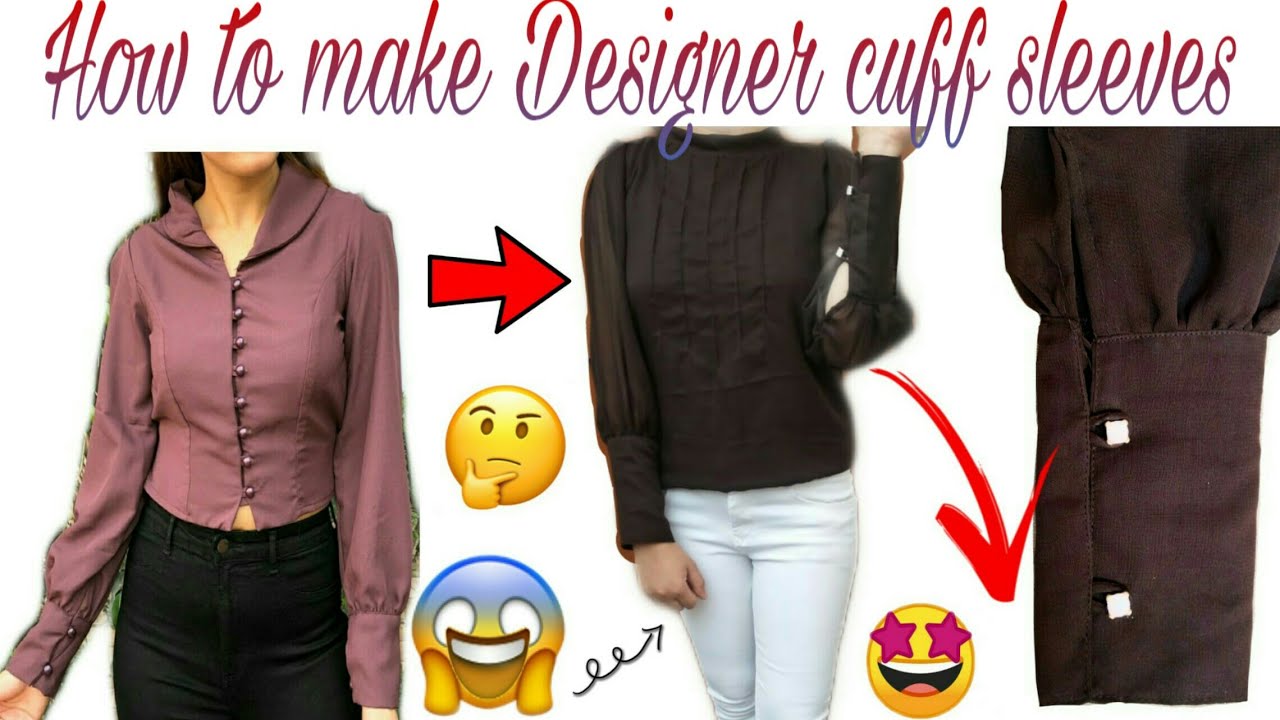 Designer cuff sleeves cutting and stitching / how to make cuff sleeves