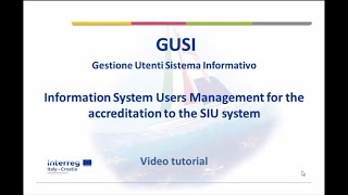 TUTORIAL GUSI - ACCREDITATION TO SIU SYSTEM