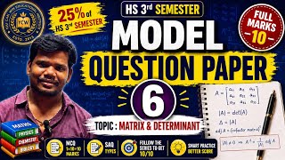 Matrix & Determinant Models Question Paper-6