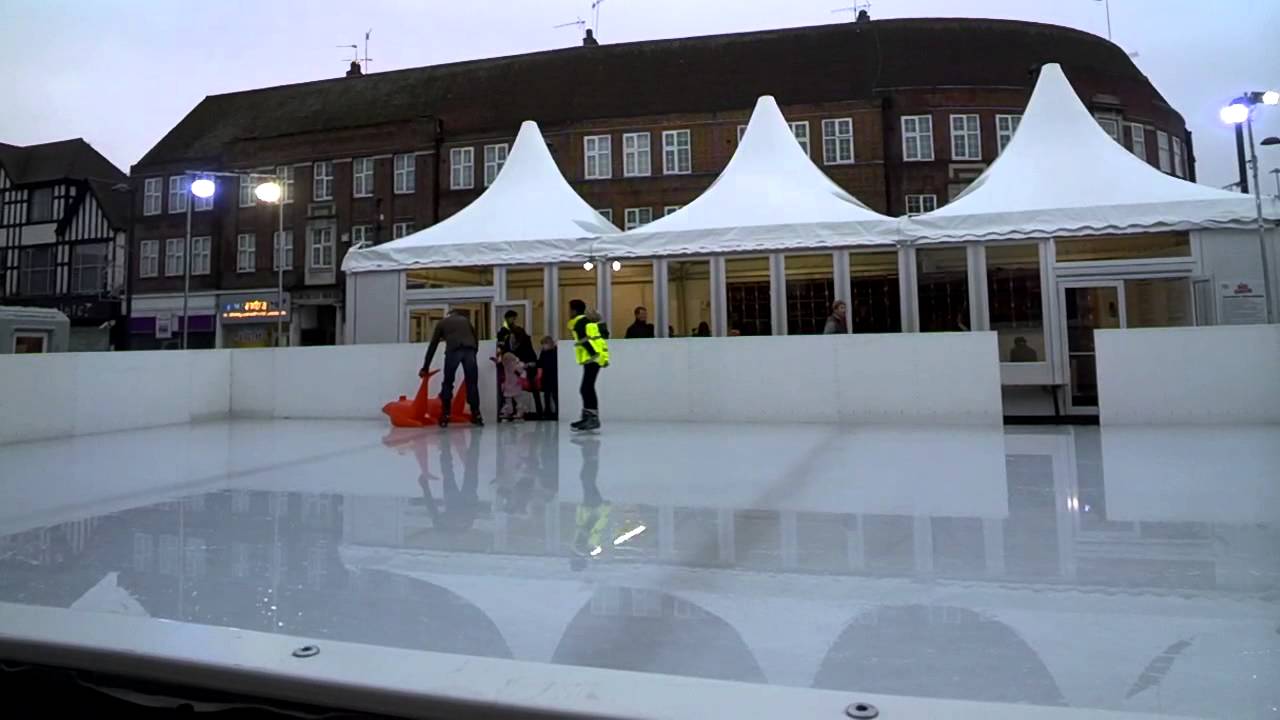 Ice skating in Watford this week YouTube