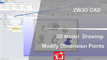 ZW3D คู่มือ สอนการใช้งาน Drawing - Dimension - Modify Dimension Points