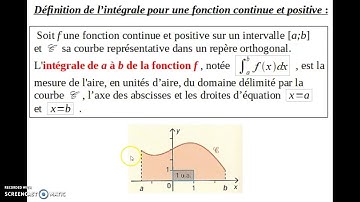 Intégration 1 Définition Intégrale Fn continue et positive