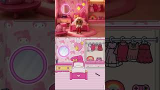 Toca Boca Pinterest AI Inspired My Melody Pink Bedroom Ideas 🎀💖✨ | Toca Life World #Shorts #tocaboca