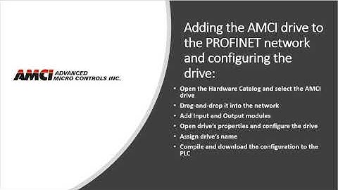 Tutorial 1:  Adding an AMCI drive to a PROFINET network