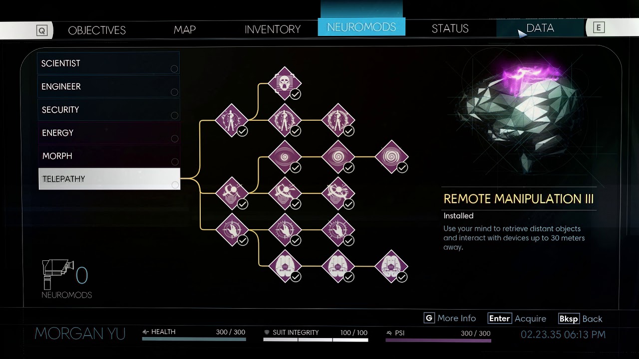 I got all neuromod abilities in PREY 2017 lol