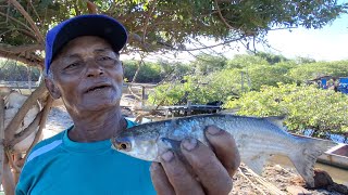 Pesca de tarrafa em busca dos  roubá-lo