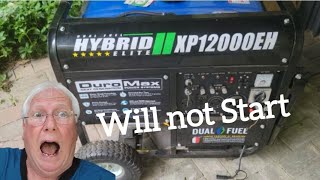 Duro Max Generator won't Start #generator #diyfix #duromax #generatorepairing #starting #lpgas #help