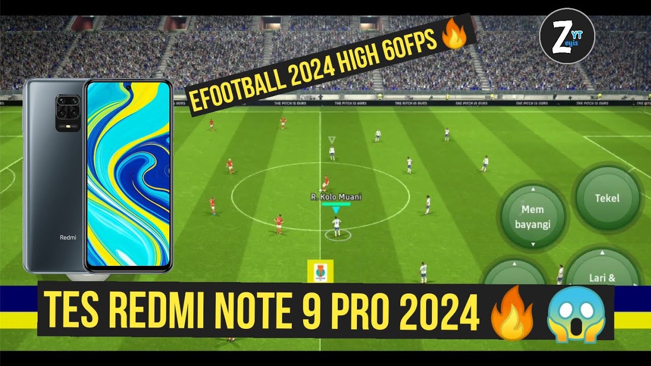 Tes Redmi Note 9 Pro 2024🔥 | Efootball 2024 High 60fps 😱 - YouTube