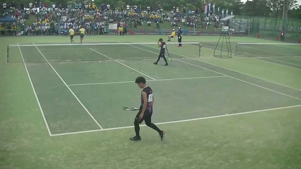 2023年IH ソフトテニス 男子個人 準々決勝 内田陽斗・宮田成将(尽誠学園・香川) x 根岸澪紋・中尾彦斗(東北・宮城) 8コート