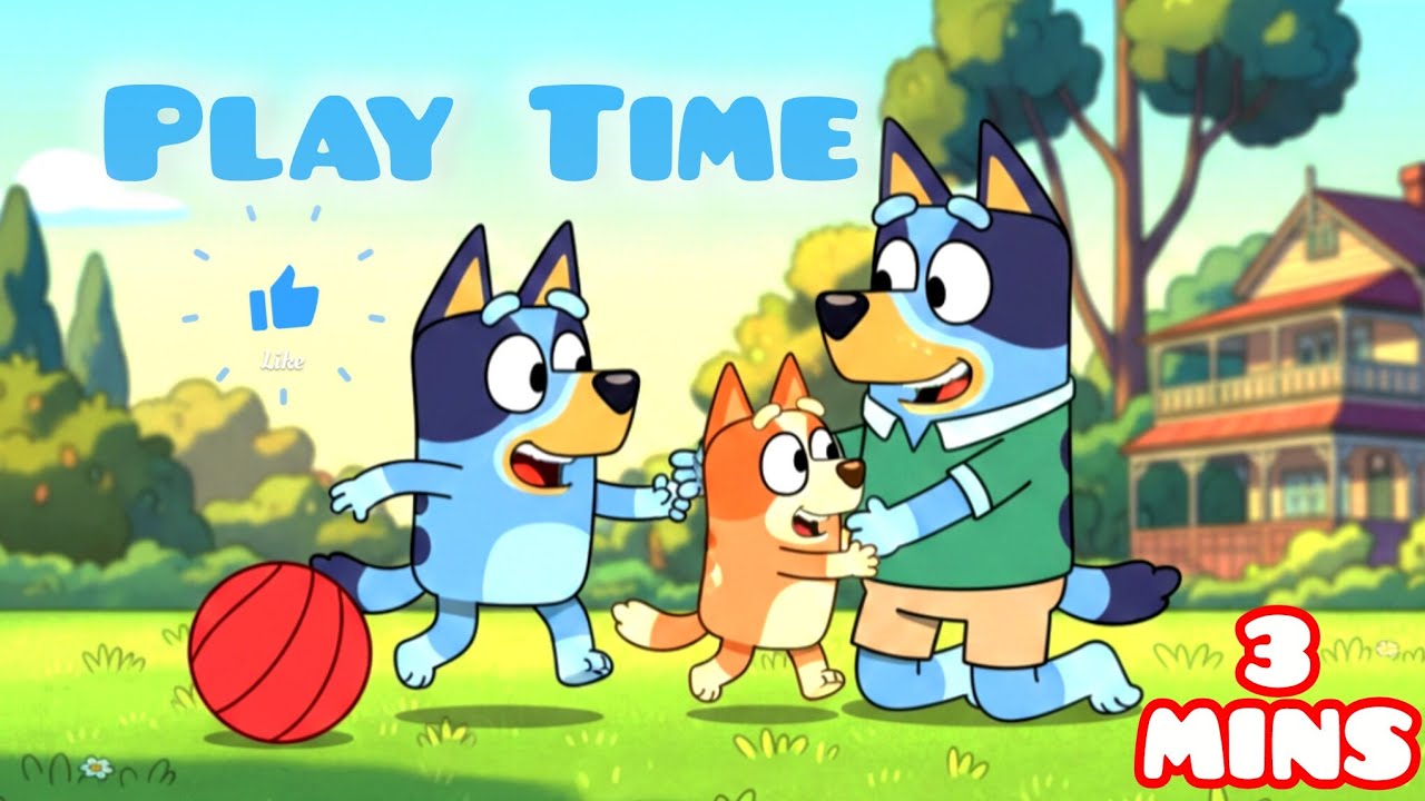 Bluey & Bingo Fun Play Time | Fun Kids Games Play with Bingo!😍 Cartoon Video | ai Animation 