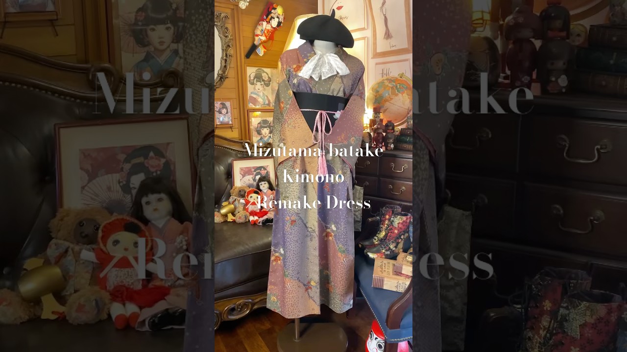 Mizutama-batake Kimono Remake Dress 