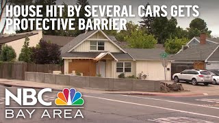 Concord house hit by several cars gets protective barrier installed