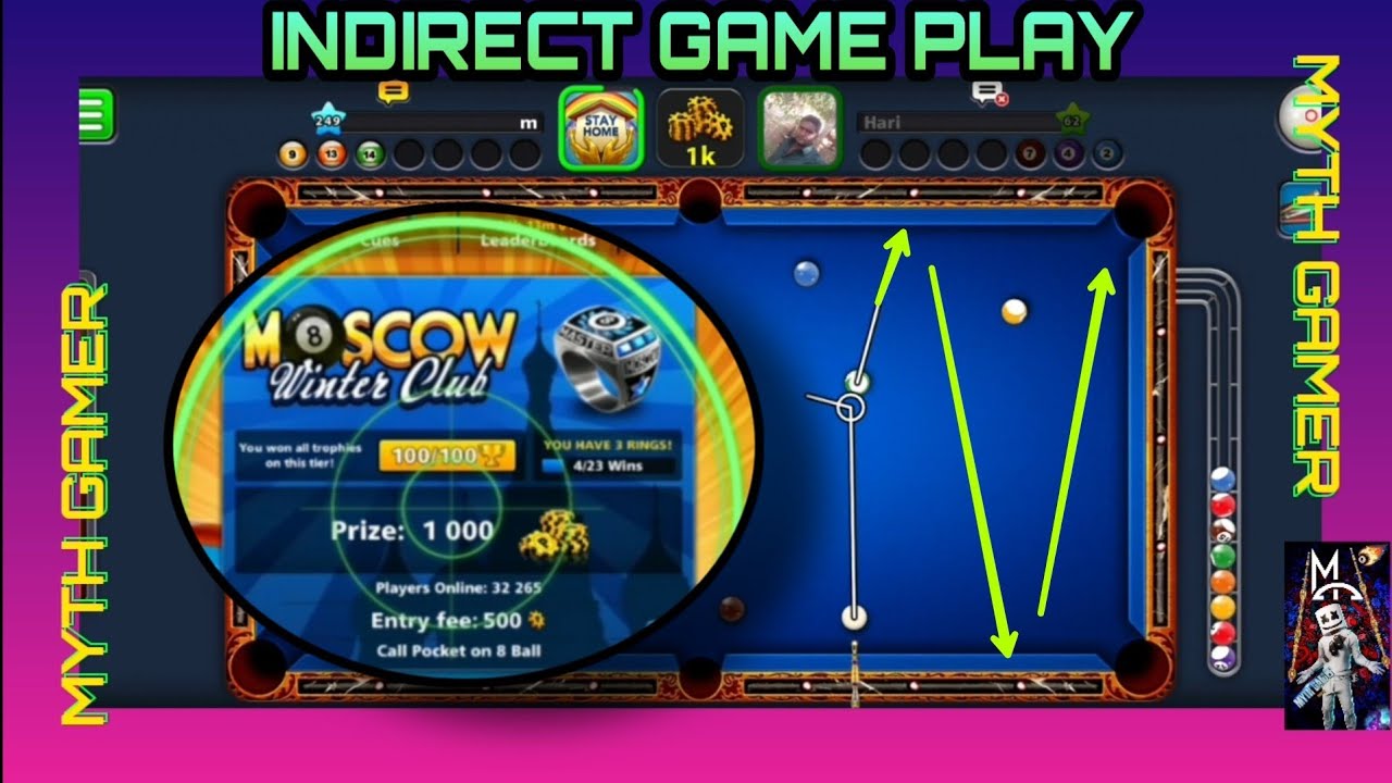 M🎱scow indirect game play!!! 🤠 # 8 bal pool. - YouTube